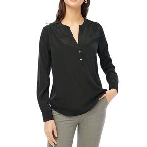J.Crew NWT popover placket blouses top neutral black closet staple women’s 3X